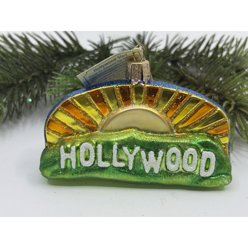 Old World Christmas Hollywood California Glass Hanging Ornament  New Tags Box